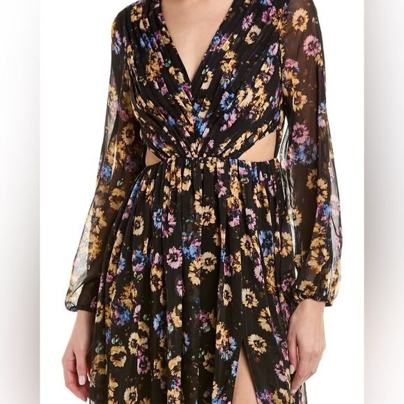 Aidan by Aidan Mattox Floral Pleated Chiffon Gown size 0 - Picture 3 of 14